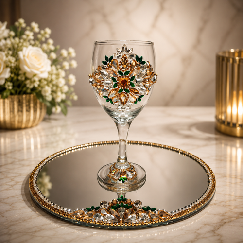 The Imperial Star – Premium Doodh Pilai Glass & Mirror Tray Combo
